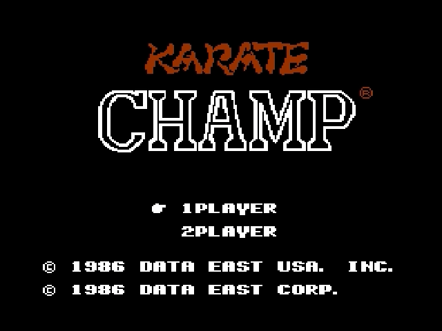 Karate Champ title screen for Famicom Disk System